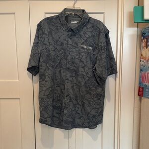 KUIU Men's Camouflage Gray Button Down Shirt